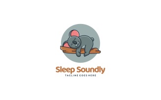 Sleep Koala Cartoon Logo Template
