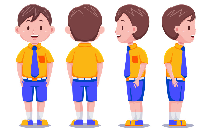 Cute Kids Boy Student #01 Vector Graphic