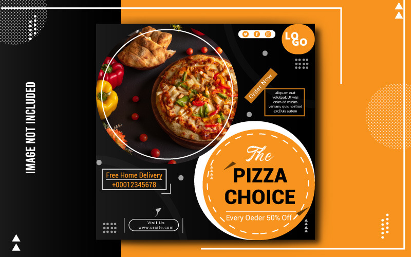 Delicious Pizza Sale Banner Social Media