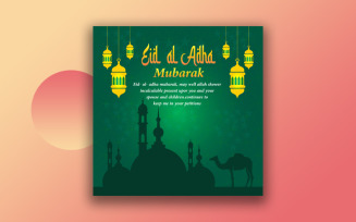 Eid Ul Adha Eid Mubarak Wishing Social Media And Instagram Post Design Template