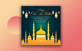 Eid Ul Adha Wishing Social Media And Instagram Post Design Template