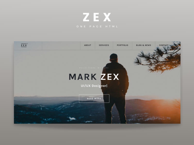 Zex - Personal Multipurpose Portfolio Onepage Html Landing Page Template