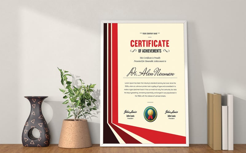 Attractive Certificate Of Achievement Certificate Template
