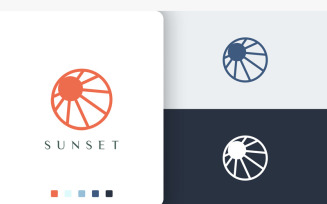 Circle Sun or Sea Logo Modern Style