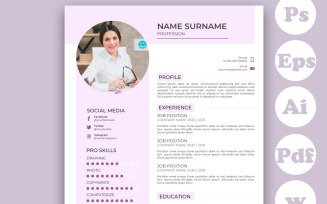 Minimalist Pink CV Template For