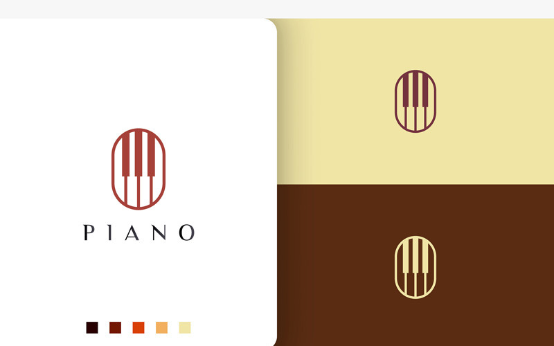 Piano Logo Minimalist and Modern Style Logo Template