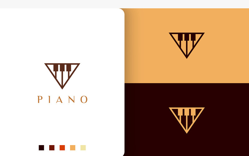 Piano School Logo in Modern Style Logo Template
