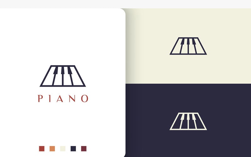 Simple and Modern Piano Logo or Icon Logo Template