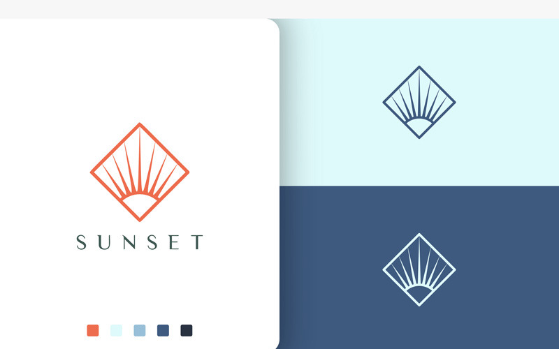 Sun or Solar Logo in Simple and Modern Logo Template