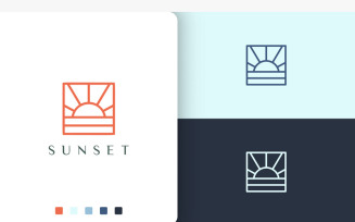Water or Sunlight Logo in Simple Style