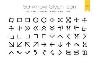50 Arrow Glyph icon Vol 2
