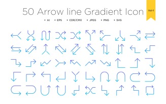 50 Arrow Line Gradient icon Vol 1