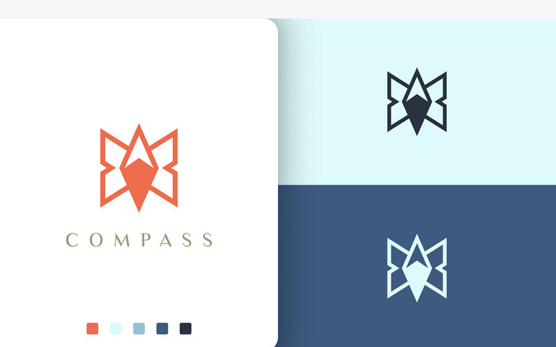 Backpacker or Adventure Logo Compass Logo Template