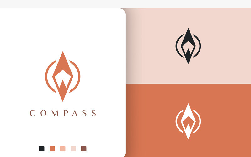 Backpacker or Compass Logo Simple Style Logo Template
