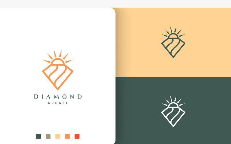 Diamond Sun Logo in Simple and Modern Logo Template