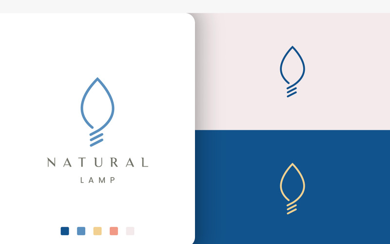 Natural Bulb Logo in Leaf Shape Logo Template
