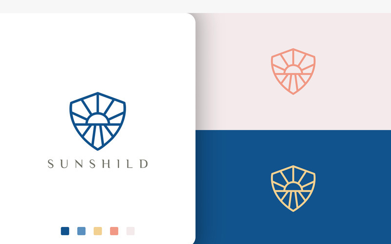 Shield or Protection Logo in Simple Logo Template