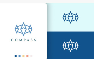 Ship or Adventure Logo Compass Shape