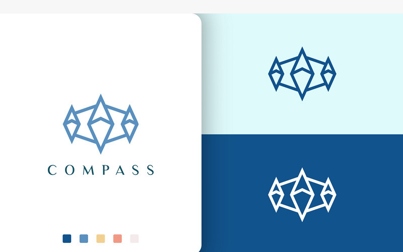 Ship or Adventure Logo Compass Shape Logo Template