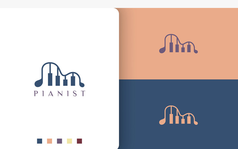 Simple and Modern Logo For Piano App Logo Template