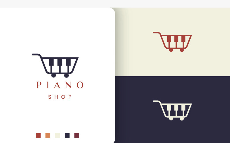 Simple and Modern Logo For Piano Shop Logo Template