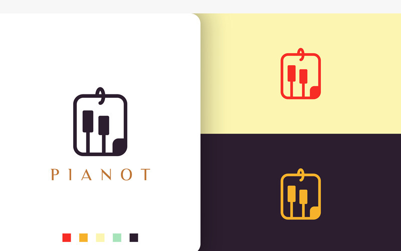 Simple and Modern Logo For Piano Logo Template