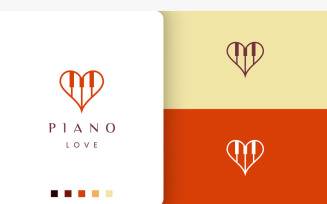 Simple and Modern Piano Love Logo