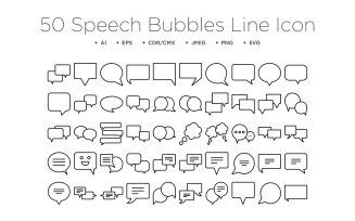 Speech Bubbles Line 50_set