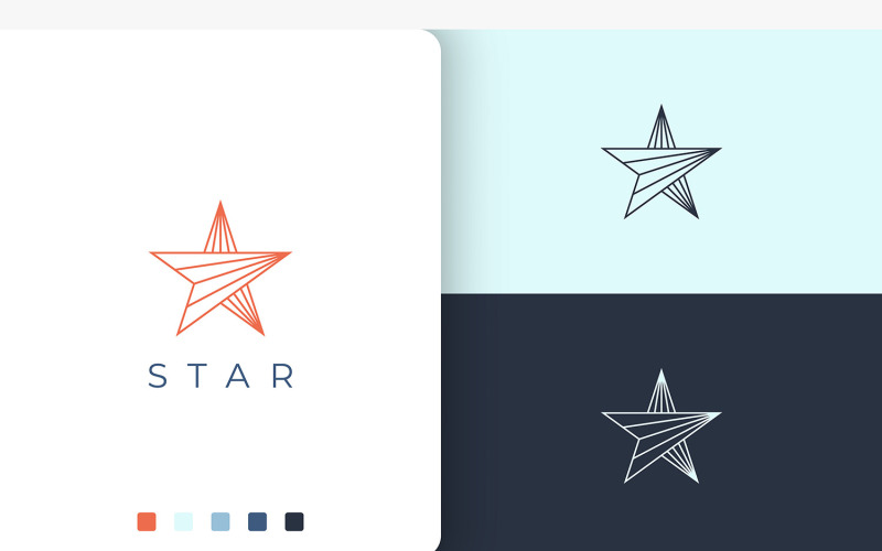 Star Logo in Modern Mono Line Shape Logo Template