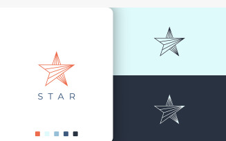 Star Logo in Modern Mono Line Shape