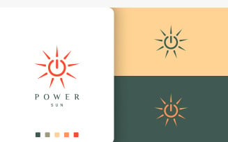 Sun Energy or Power Charge Logo