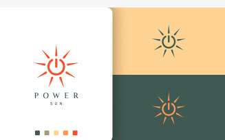 Sun Energy or Power Charge Logo