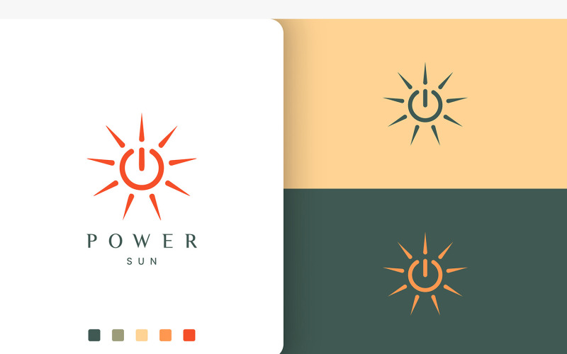 Sun Energy or Power Charge Logo Logo Template