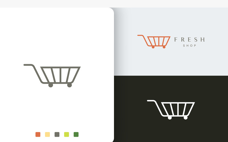 Supermarket or Trolley Logo Template