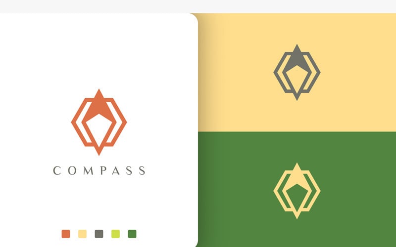 Travel or Adventure Logo Compass Shape Logo Template