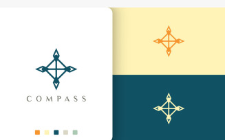 Travel or Explorer Logo Simple Compass