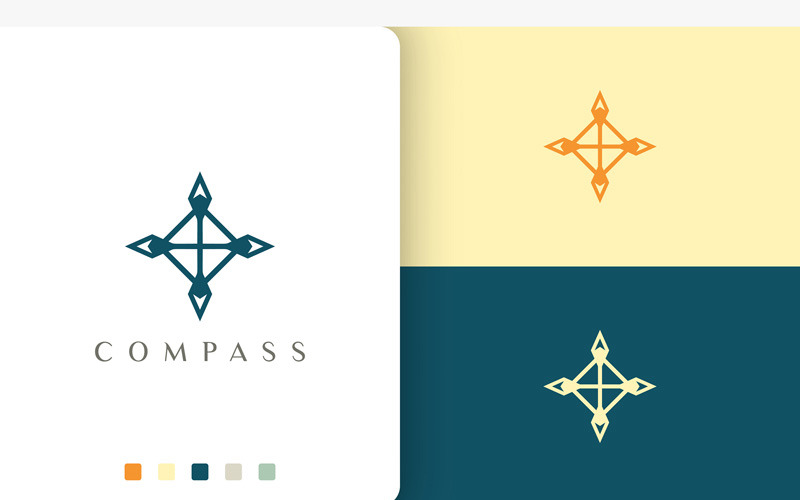 Travel or Explorer Logo Simple Compass Logo Template