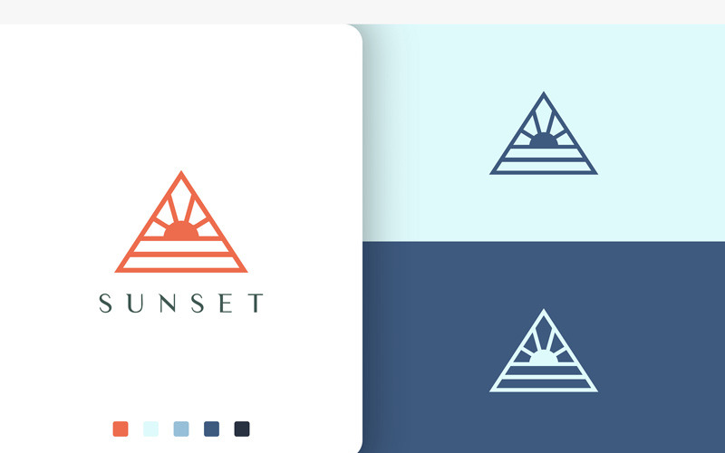 Triangle Beach or Sea Logo in Simple Logo Template