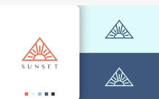 Triangle Sun or Energy Logo in Modern