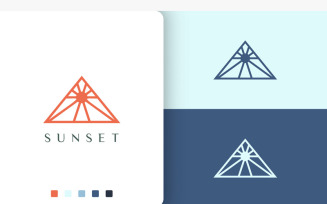 Triangle Sun or Power Logo in Simple