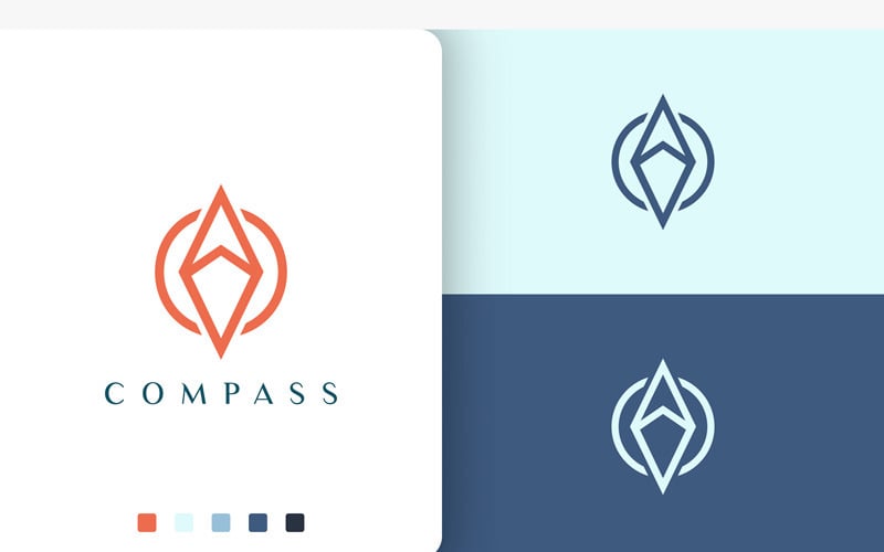 Trip or Adventure Logo Compass Shape Logo Template