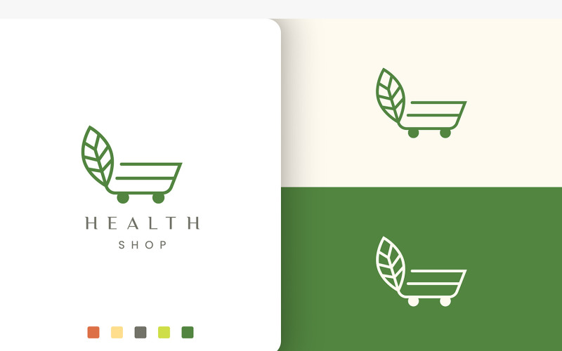 Trolley Logo for Natural Organic Store Logo Template