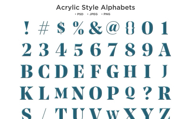 Acrylic Style Alphabet Abc Typography Illustration