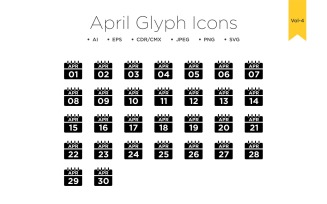 April Calendar Line Icon Vol 4