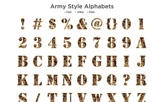 Army Style Alphabet Abc Typography