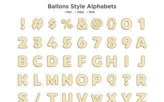 Balloons Style Alphabet Abc Typography