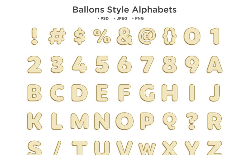 Balloons Style Alphabet Abc Typography Illustration