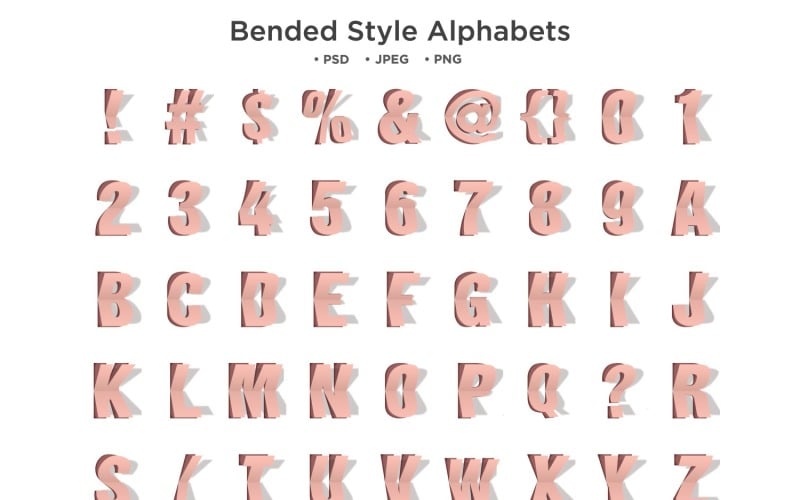 Bended Style Alphabet, Abc Typography Illustration