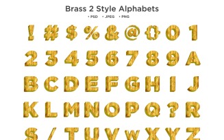 Brass 2 Style Alphabet, Abc Typography