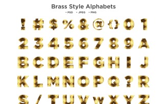 Brass Style Alphabet, Abc Typography